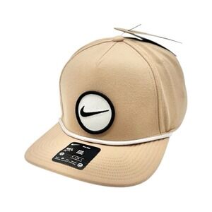 Nike Dri-Fit  Pro Retro 72 Golf SnapBack Hemp/white  Hat cap M/L patch MSRP $37‎